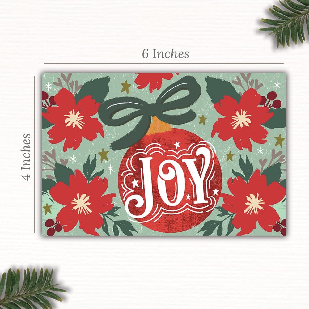m&h invites Postales navideñas de estilo vintage, felicitaciones navideñas  Tarjetas postales de alegría  50 unidades