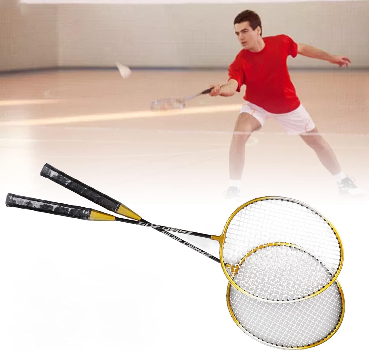Juego de raquetas de bádminton para juegos de patio trasero al aire libre, juego recreativo, principiantes, 205, raqueta de bádminton de aleación de