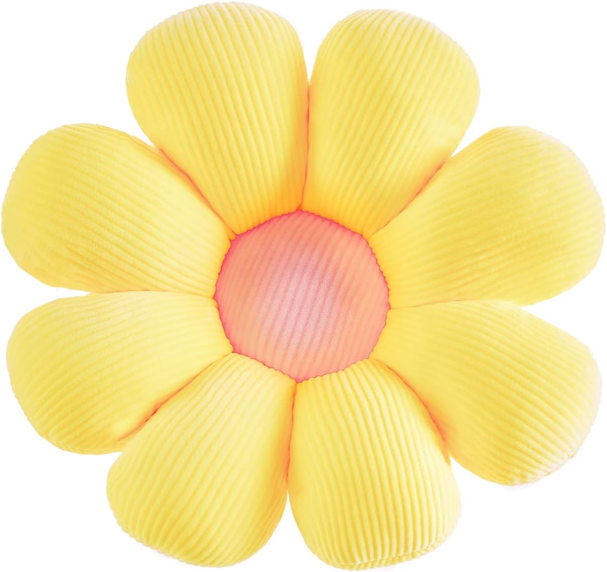 Cojín de piso en forma de flor Silla Cojín de respaldo Oficina Sedentario Tatami Coche Butt Cojín Amarillo 40CM