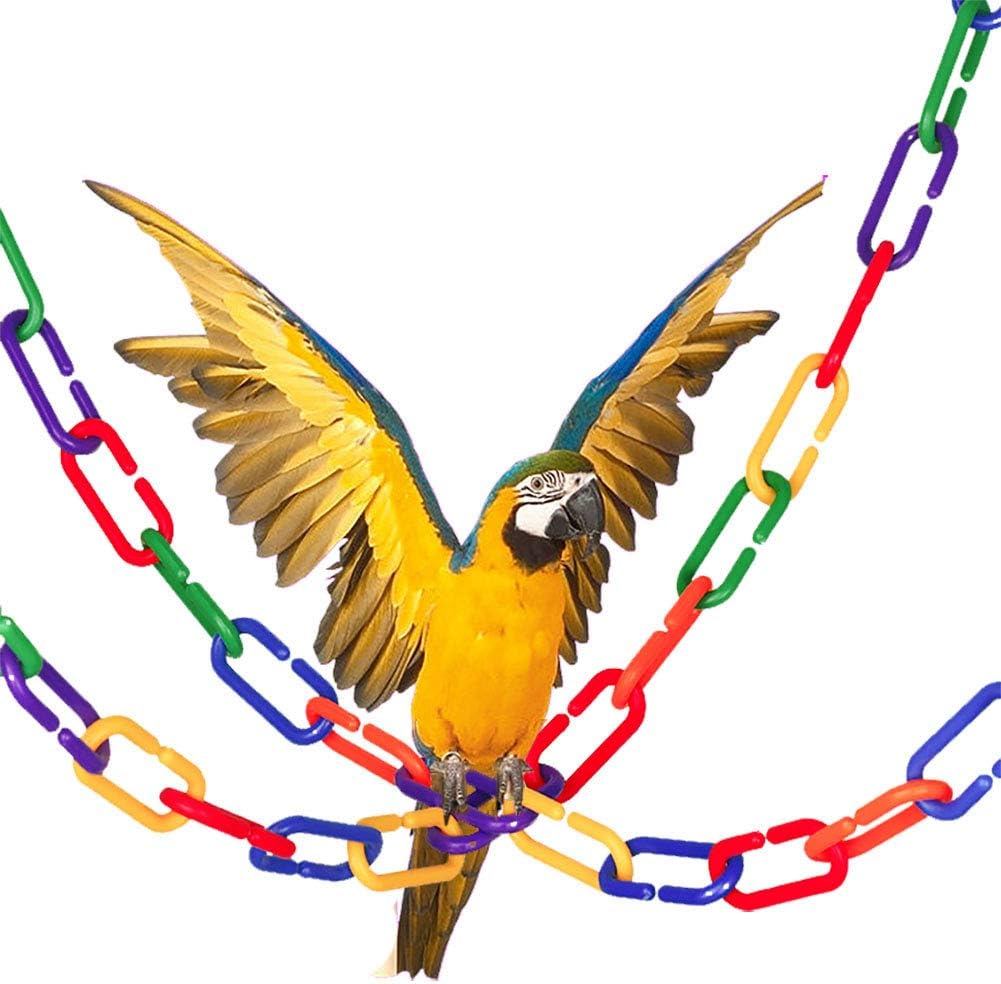 JIALEEY 600 piezas de plástico en forma de C, ganchos de cadena de eslabones de arco iris, juguetes de aprendizaje para niños, jaula de juguete para