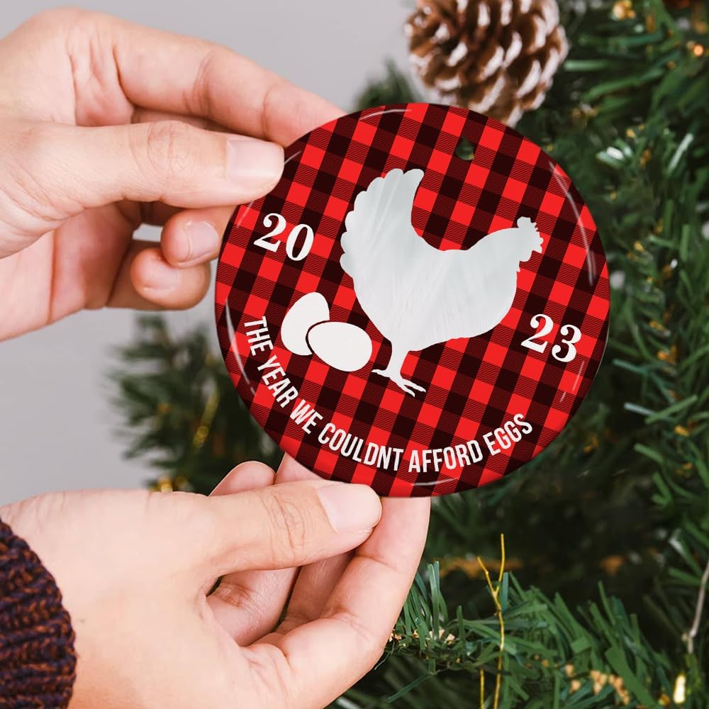 Adorno de huevo de gallina 2023, adorno de cerámica del año que no podíamos permitir, adorno de Navidad, divertido evento conmemorativo, regalos