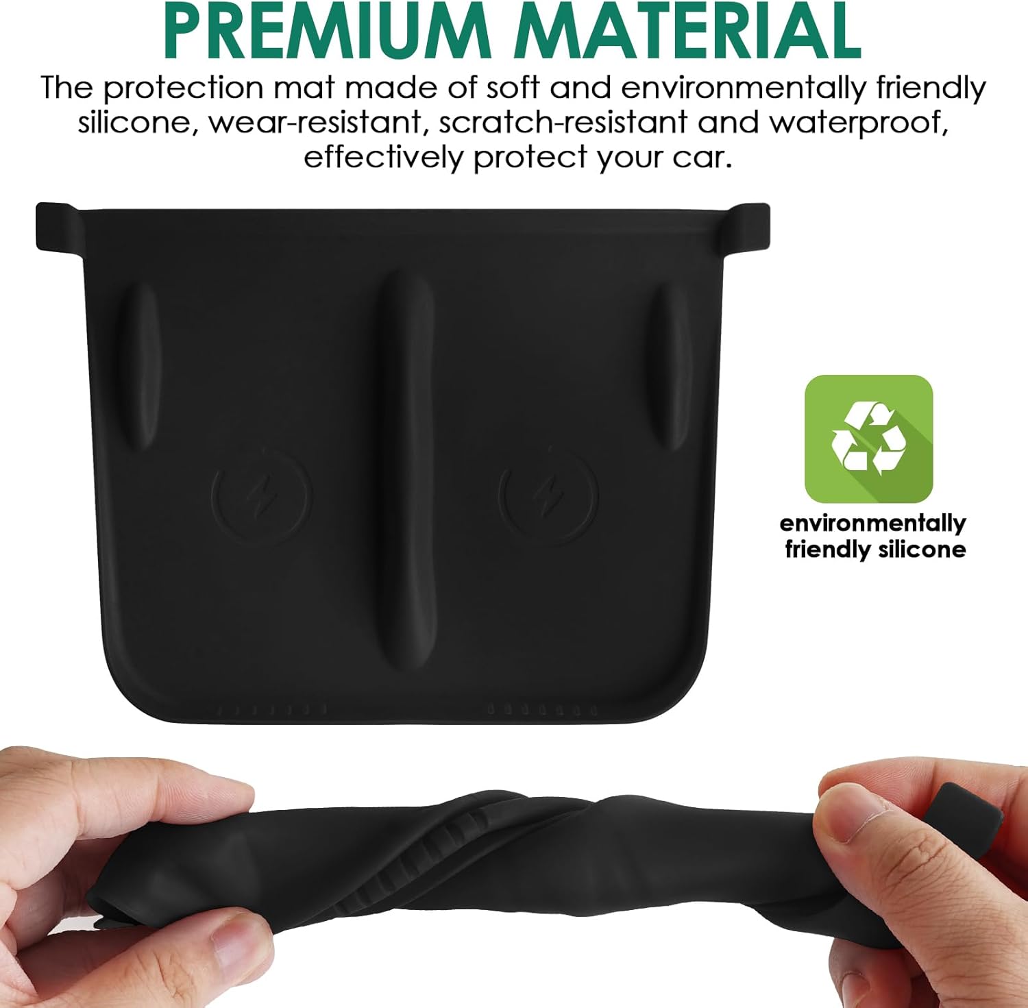 Alfombrilla de silicona de carga inalámbrica para consola central, compatible con Tesla Model 3, modelo Y 2023, 2022, 2021, accesorios impermeable,