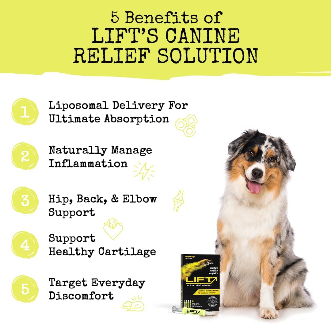 Summit Animal Lift – Suplemento de salud para aliviar el dolor canino, vitamina de apoyo para la cadera y las articulaciones, cronroitina líquida