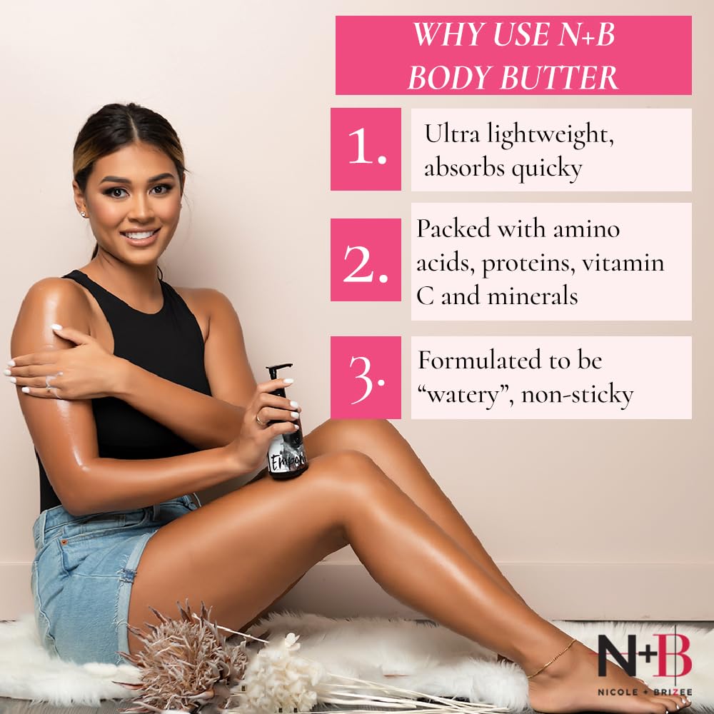 N+B Empower Loción  Antiadherente, hidratante, de absorción rápida, suaviza y suaviza, fabricada con extracto de Alma y vitamina C, para cara,