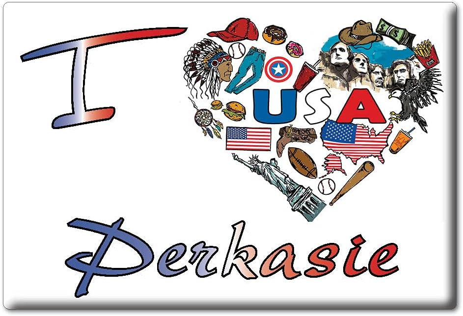 PERKASIE IMÁN DE FRIGORÍFICO PENNSYLVANIA (PA) IMANES USA SOUVENIR I LOVE GIFT (Var. SÍMBOLO)