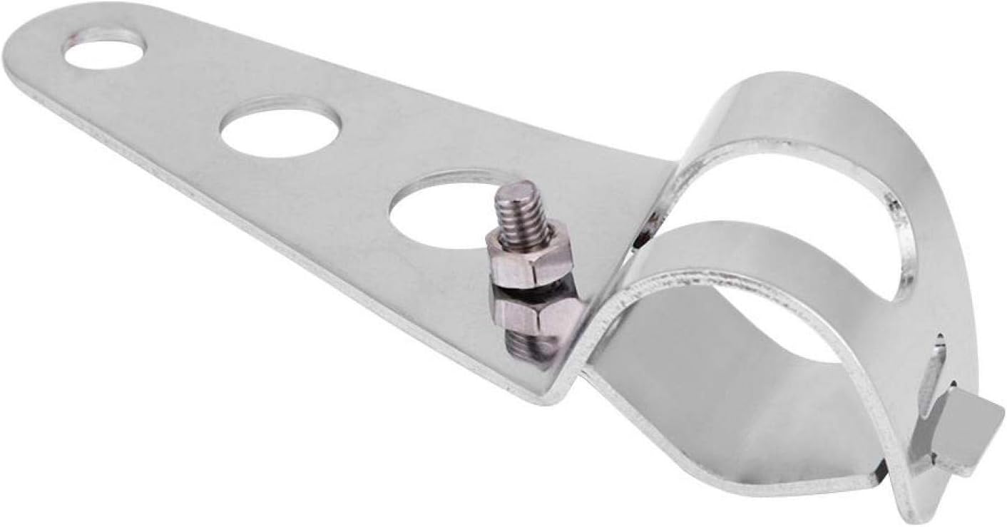 – Soporte para faros delanteros de motocicleta, 2 soportes de montaje de faros Horquilla Racer 1.102 in-1.339 in (Plata)