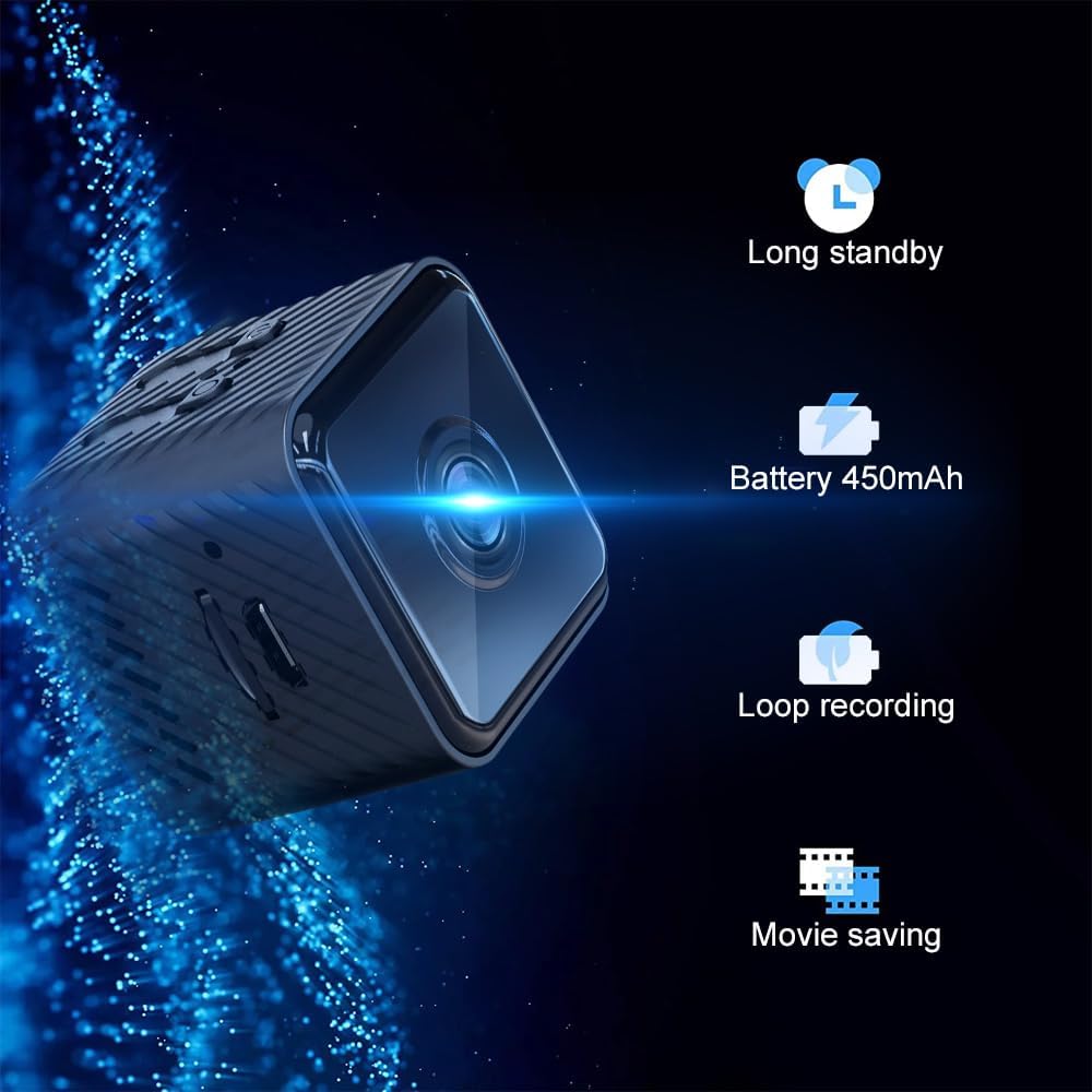 Mini cámara de seguridad inalámbrica 2023SHPTDJTIC para exterioresinteriores con audio, cámara oculta, cámara de vigilancia para el hogar, batería