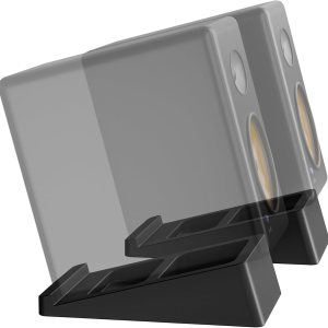 WALI Soporte elevador de altavoz de escritorio, cuña de altavoz de estudio de escritorio con diseño de inclinación de 15 que mejora la experiencia WALI Soporte elevador de altavoz de escritorio, cuña de altavoz de estudio de escritorio con diseño de inclinación de 15 que mejora la experiencia