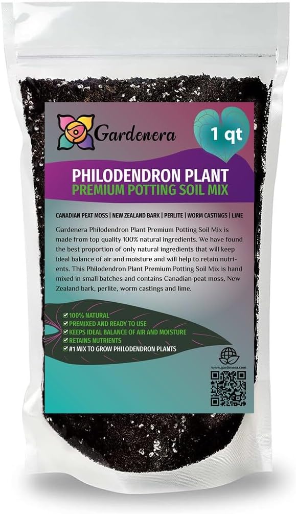 Suelo de filodendro de primera calidad, mezcla perfecta para plantas de filodendro prósperas, 1 cuarto de galón