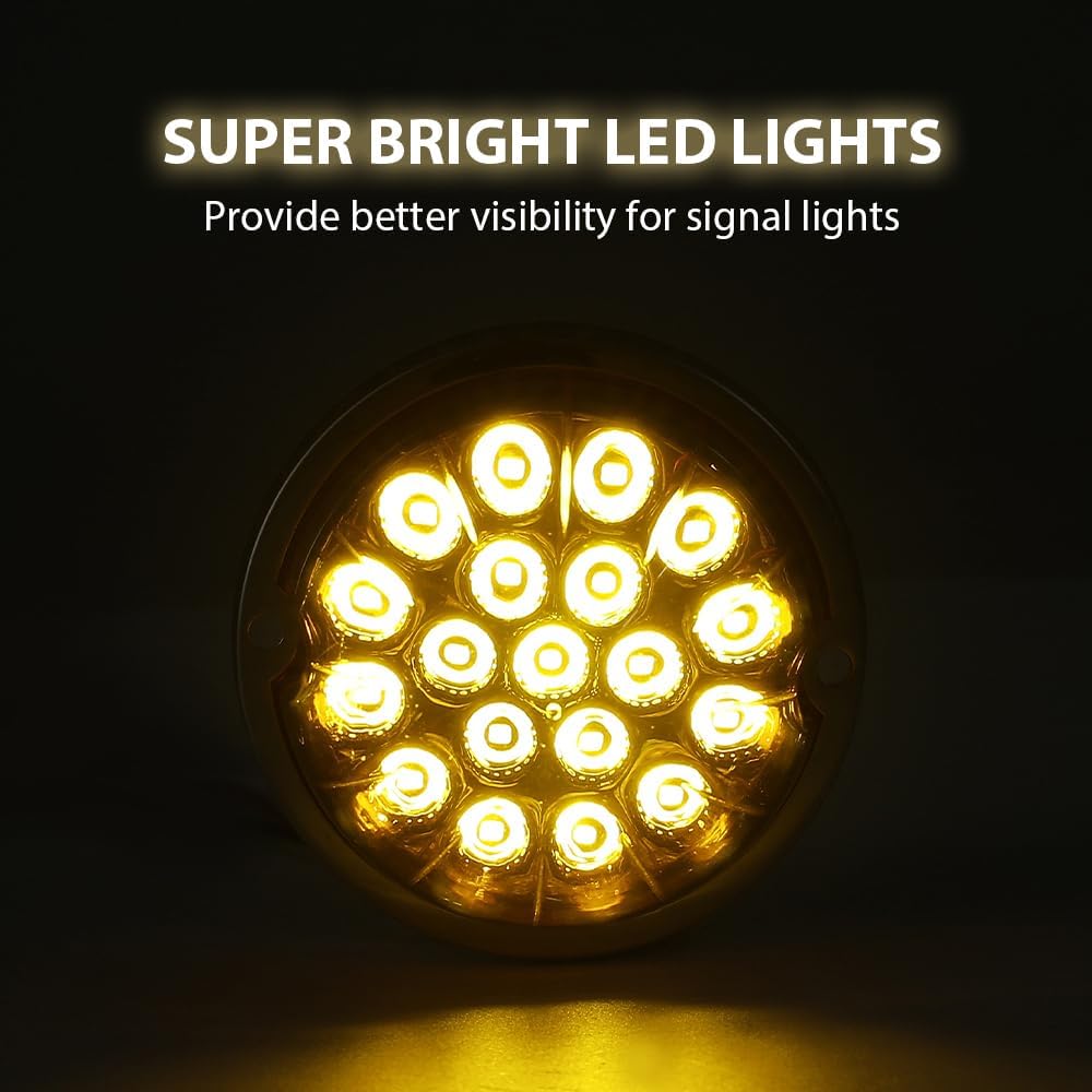 CROSSDESIGN Marcador de luz intermitente sandía (19 LED) universal tled-wca lente amarilla LED blanco cálido