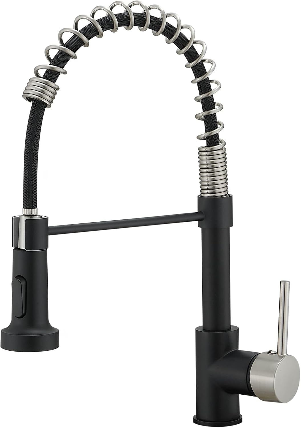 Grifo negro de cocina AIMADI,Grifo de fregadero de cocina con rociador,Grifo de cocina moderno de una sola manija de un solo agujero negro mate