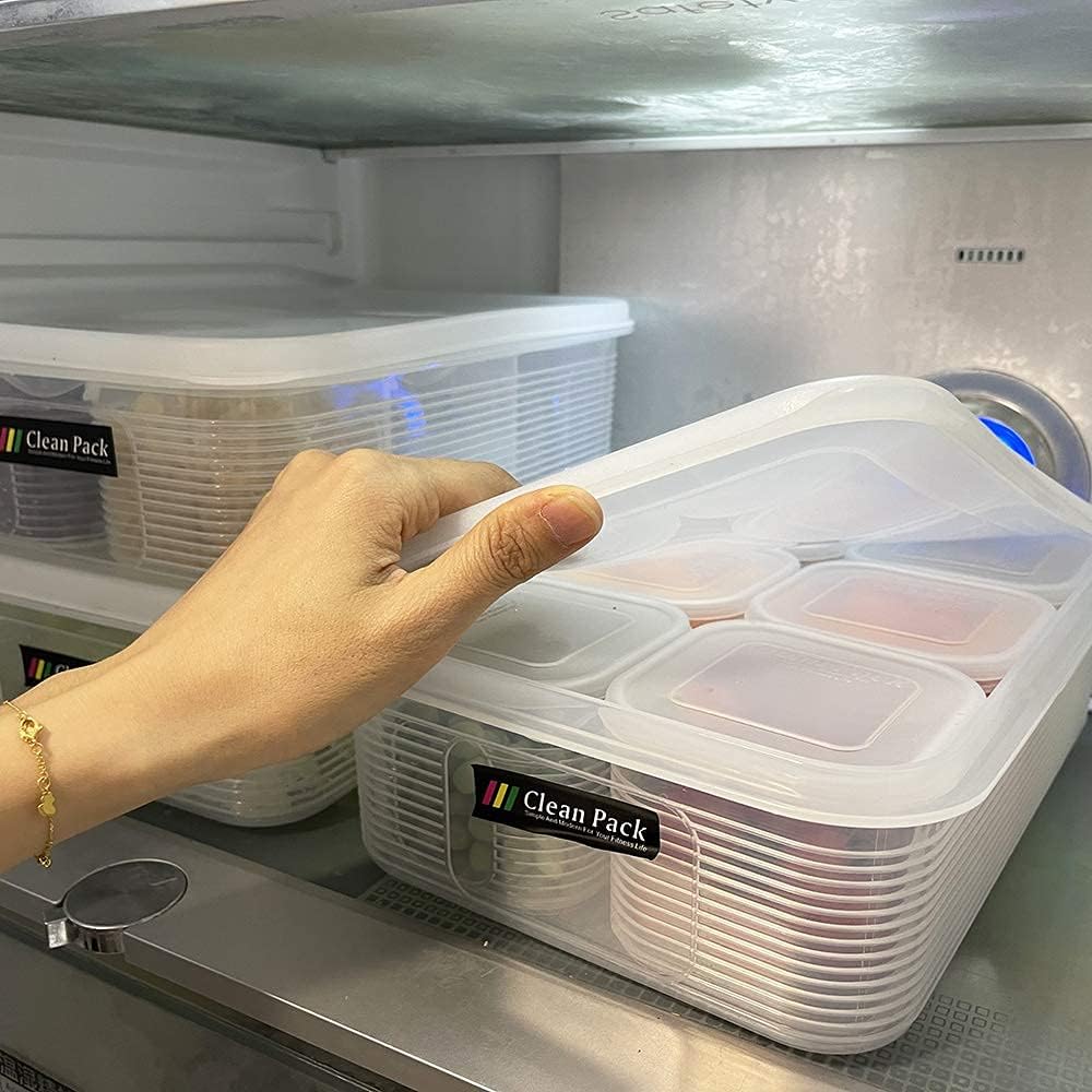 TeTeBak Recipientes de almacenamiento de alimentos con tapas, herméticos, 6 unidades, extraíbles, individuales, sin BPA, recipientes de plástico