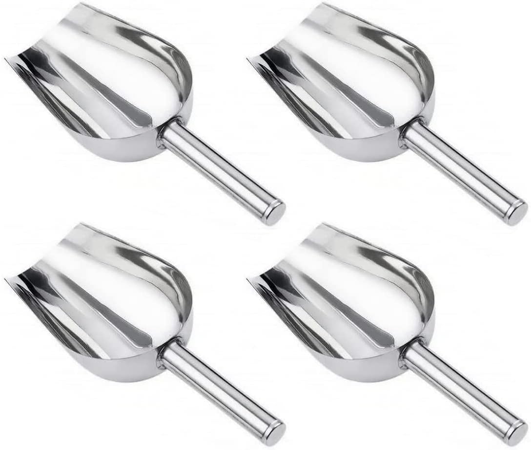 Cucharas de medición de acero inoxidable Beuya, 4 unidades, 4 onzas, cucharas pequeñas para hielo, azúcar, granos de mentón, arroz, harina,