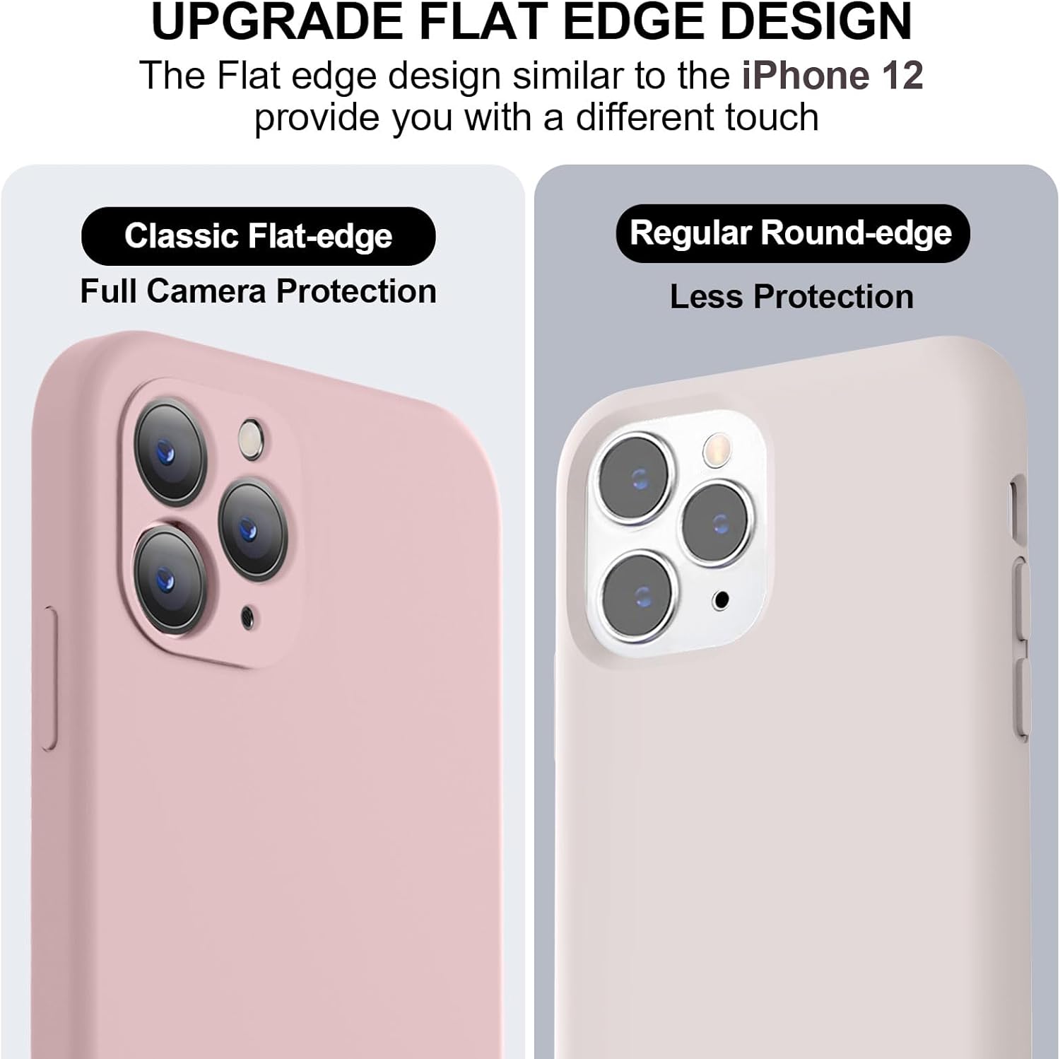 Vooii Funda compatible con iPhone 11 Pro, silicona líquida mejorada con bordes planos, protección de cámara, forro de microfibra suave antiarañazos,