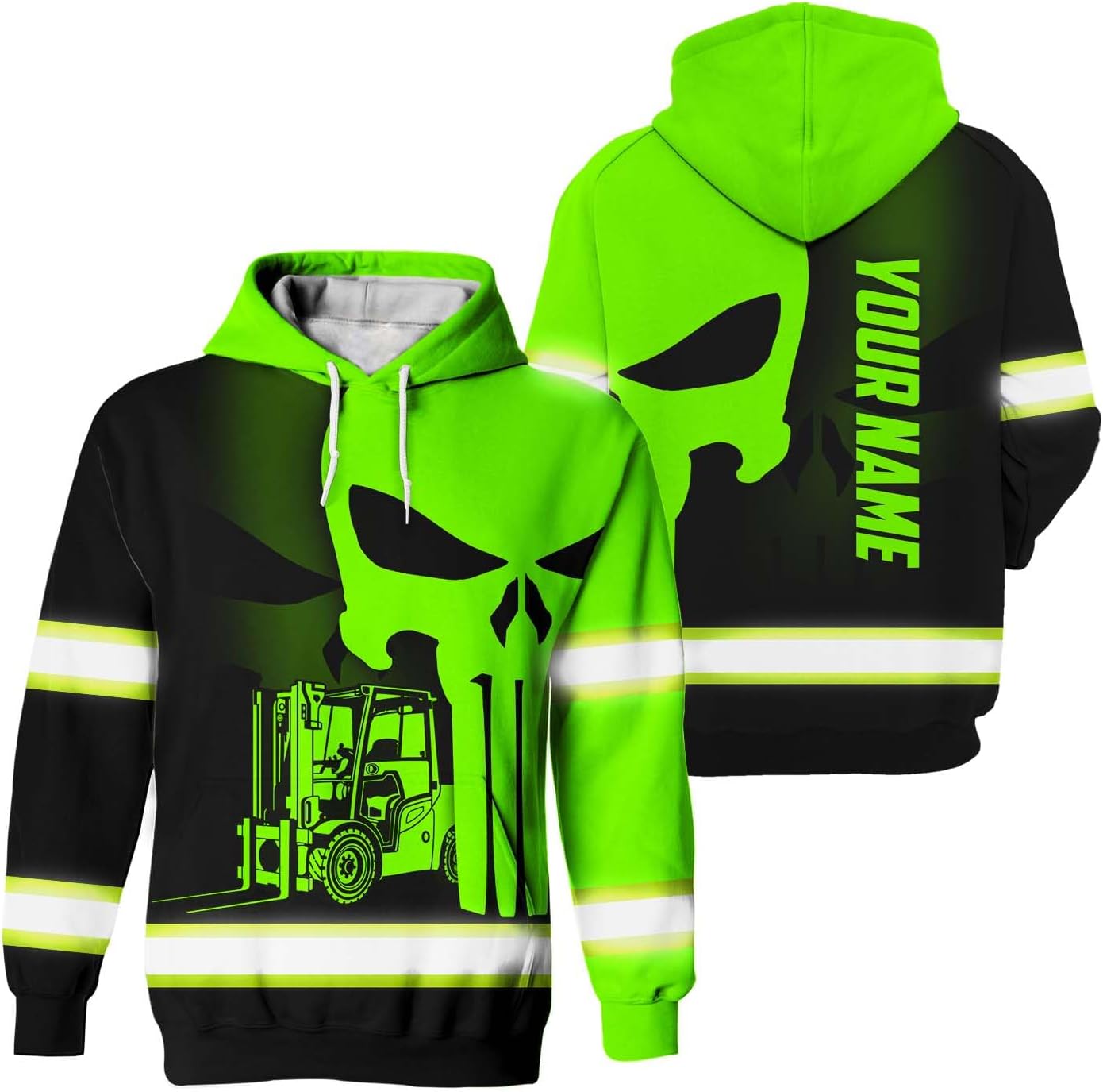Matedecor Sudadera con capucha de alta visibilidad para hombres Hi Vis Hoodie Jobs Collection Nombre personalizado Clase 3 Sudadera con capucha