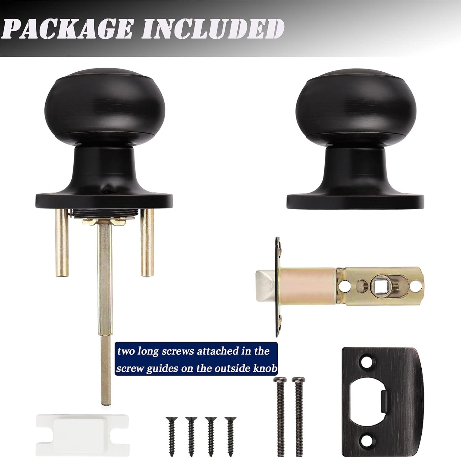 Probrico 609-ORB-BK – Perilla para puerta de baño, interior, sin llave, color bronce aceitado.
