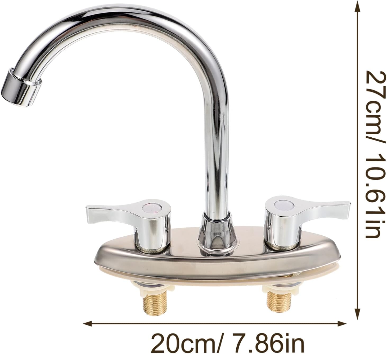Uonlytech Grifos de baño de cascada de doble manija Grifo de fregadero de metal grifo de agua fría caliente grifo de cocina grifo de lavabo para RV