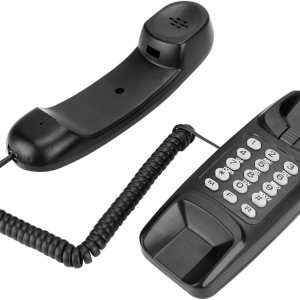 Teléfono de pared retro, teléfono fijo con cable con flash y silencio de llamadas, montaje en pared, sin identificación de llamadas, perfecto para Teléfono de pared retro, teléfono fijo con cable con flash y silencio de llamadas, montaje en pared, sin identificación de llamadas, perfecto para