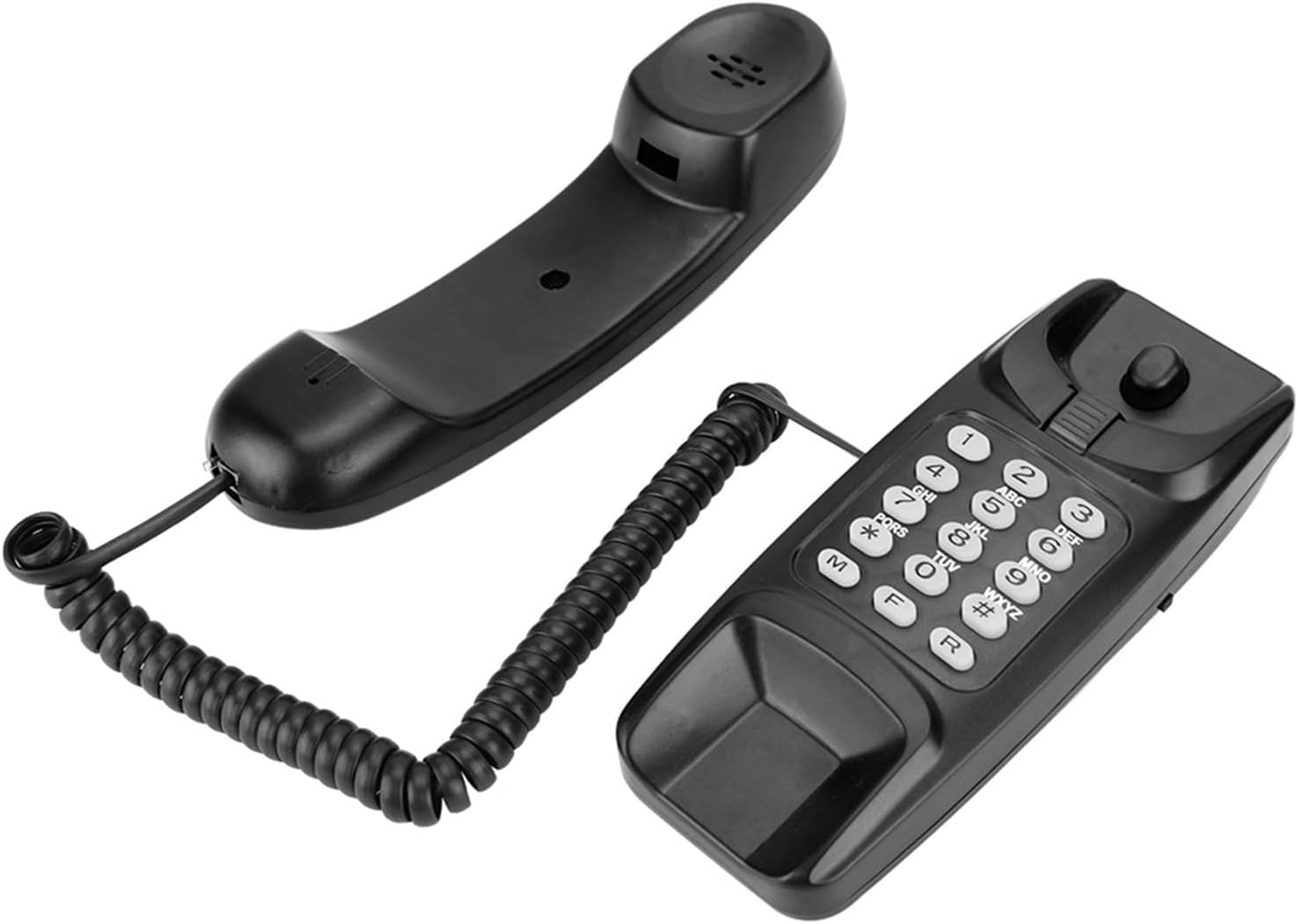 Teléfono de pared retro, teléfono fijo con cable con flash y silencio de llamadas, montaje en pared, sin identificación de llamadas, perfecto para