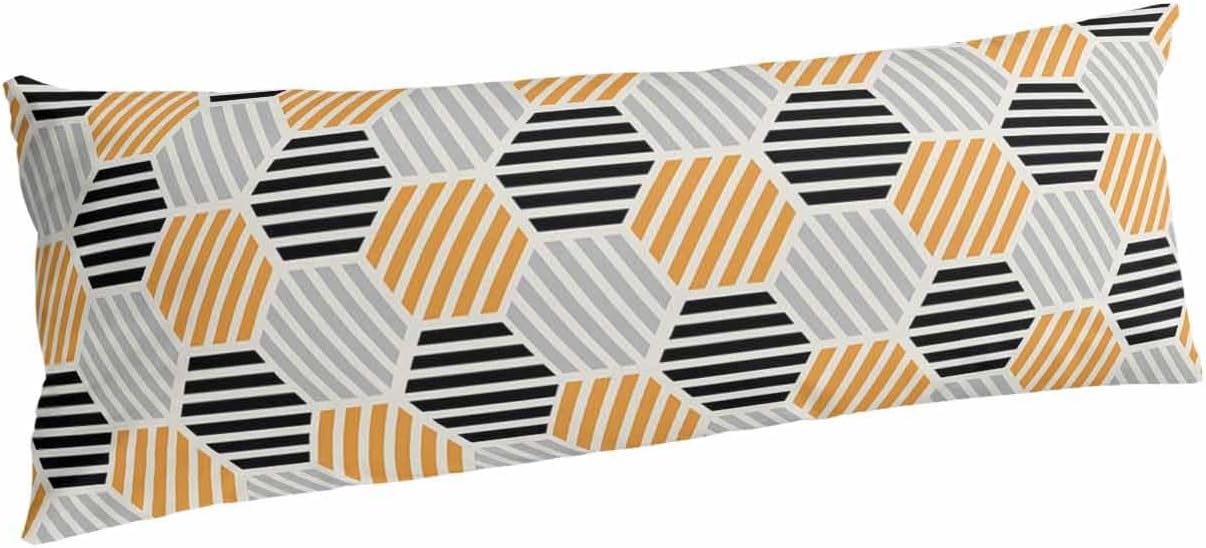 Funda de almohada corporal con diseño geométrico abstracto, fundas de almohada suaves decorativas para sofá largo lumbar con cierre de sobre,