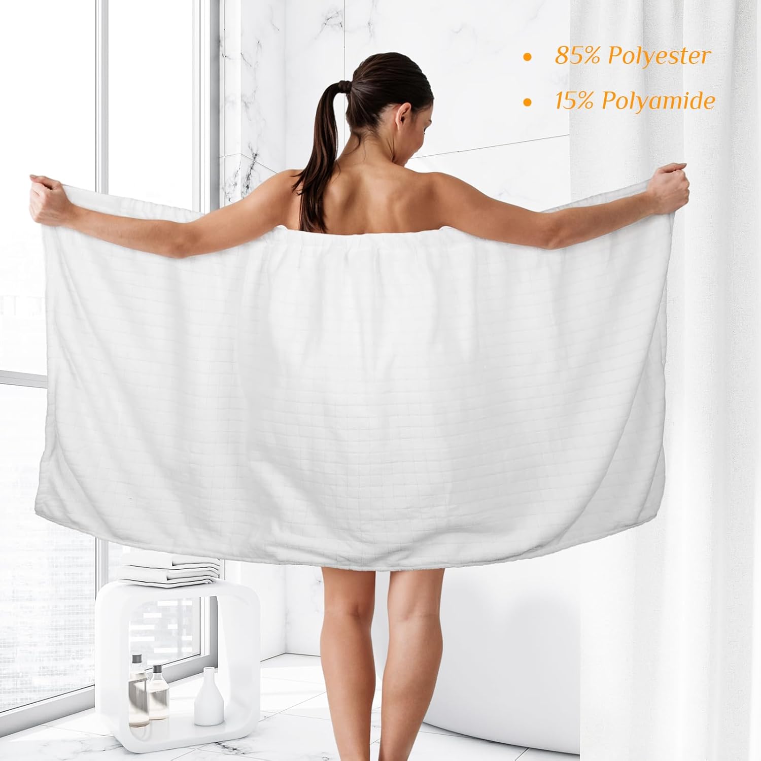 2 toallas envolventes para mujer, bata de spa ligera con cierre ajustable, parte superior elástica, suave bata de baño para spa