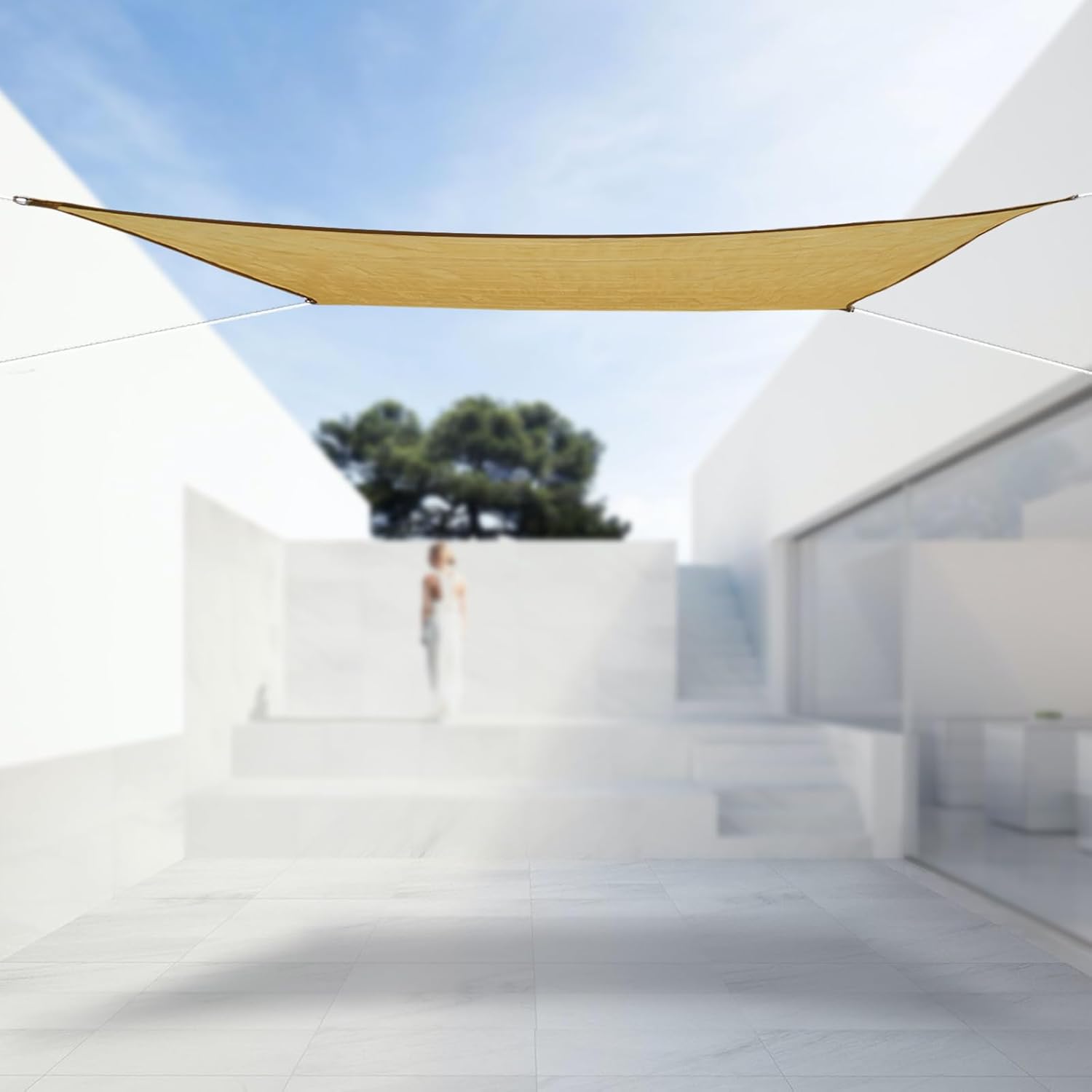 Toldo tipo vela, 16 x 20 pies, toldo para exteriores, toldo con bloqueo UV, cubierta para patio, jardín, actividades al aire libre (16 x 20 pies,