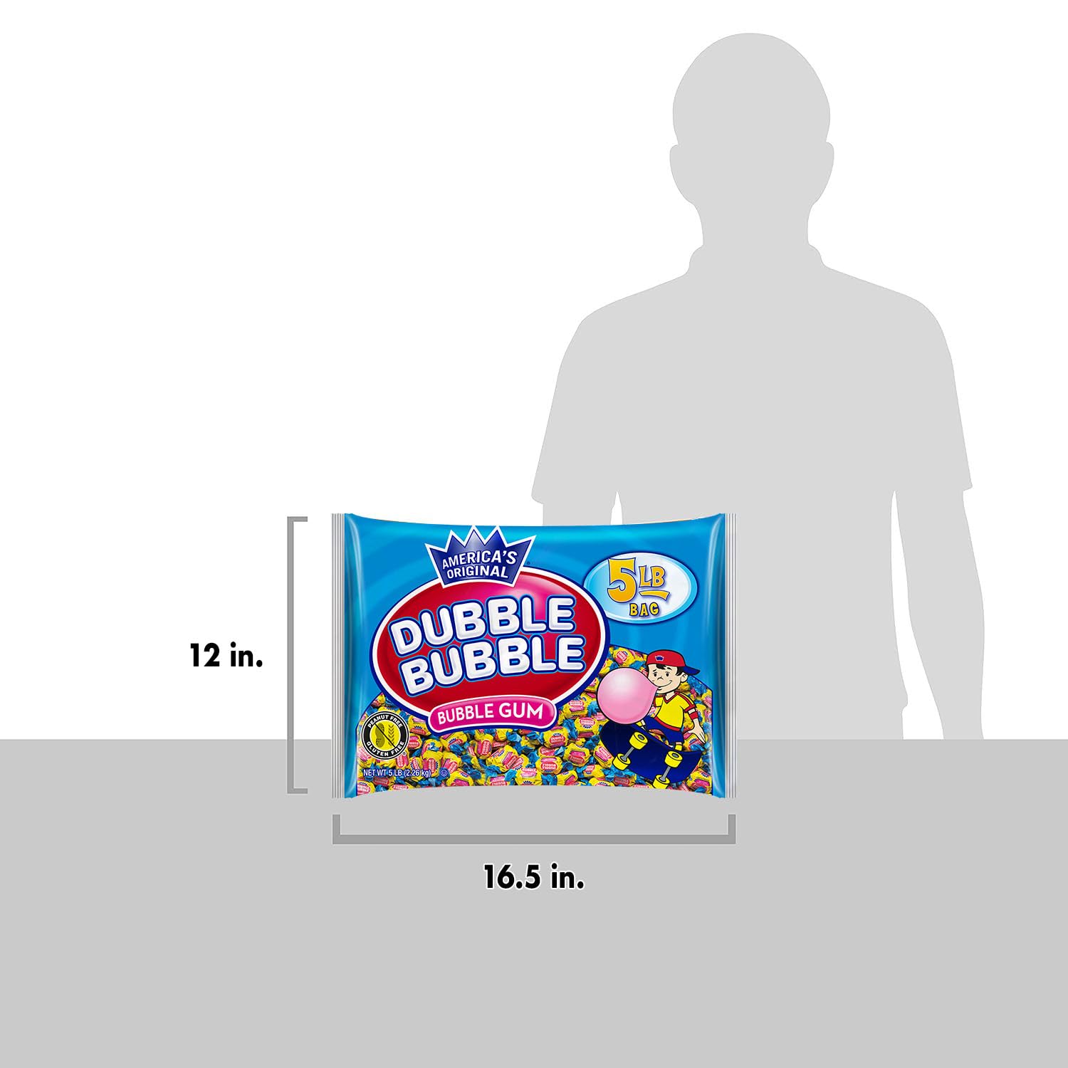 Dubble Bubble Original Twist Bubble Bubble – Caramelo envuelto individualmente, sin gluten, kosher y sin maní, bolsa de 5 libras