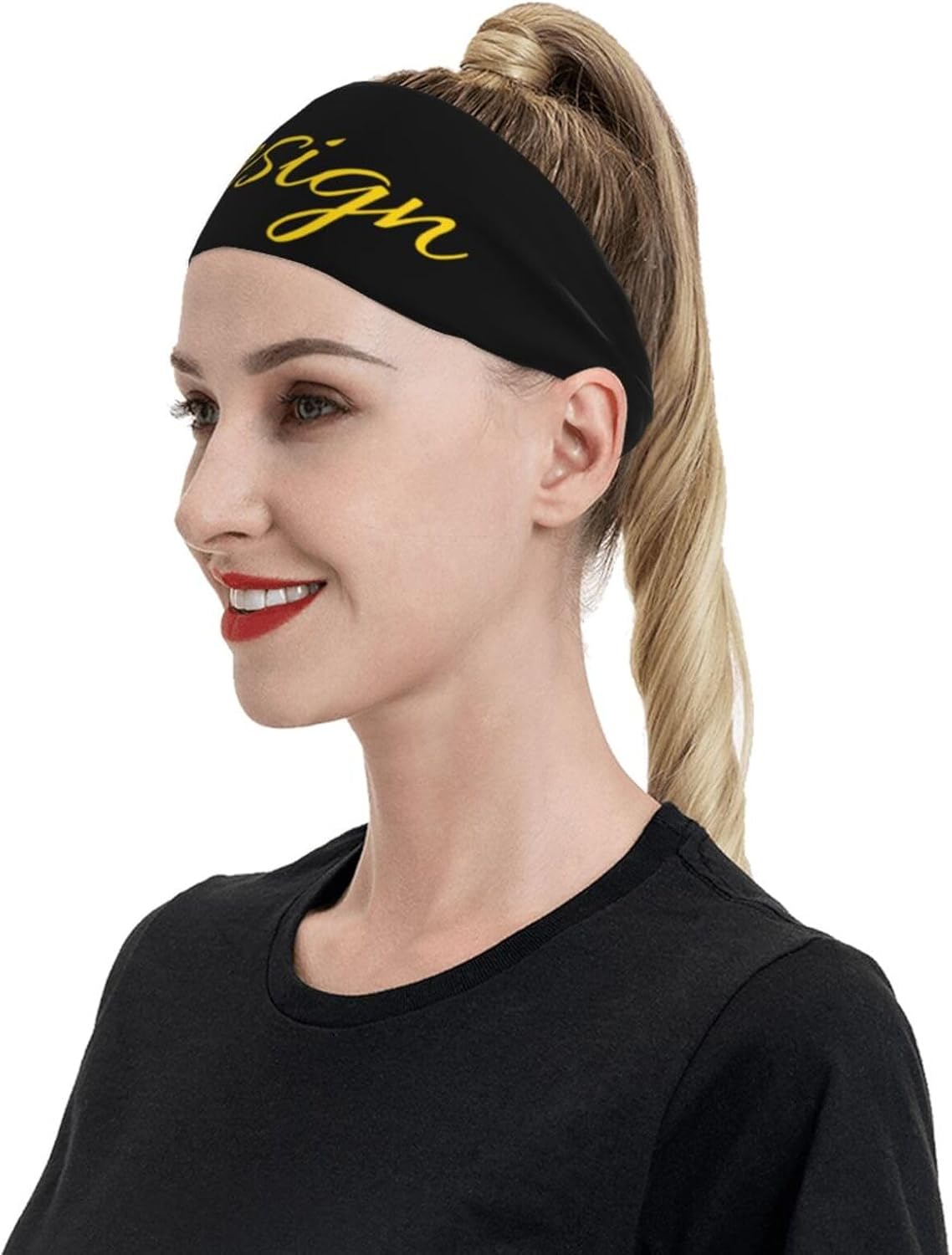 Diadema deportiva de moda personalizada, banda para el cabello a prueba de sudor, logotipo de imagen personalizada, banda suave para el sudor, banda