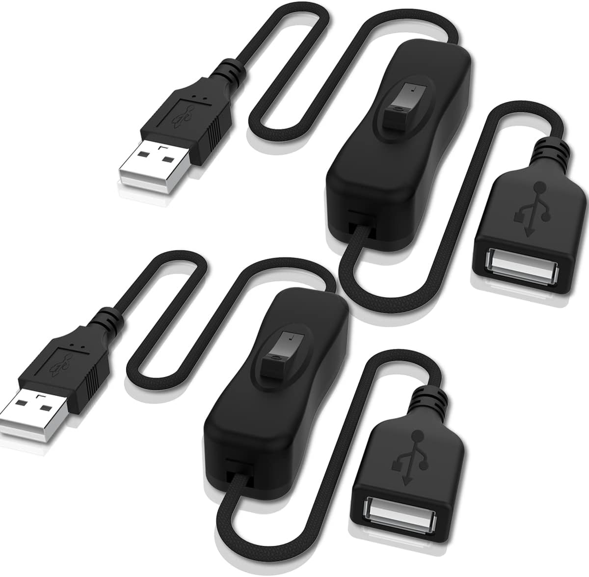 ANDTOBO Cable de extensión de interruptor USB, cable de extensión USB mejorado con cable de interruptor de encendido y apagado para tiras LED,