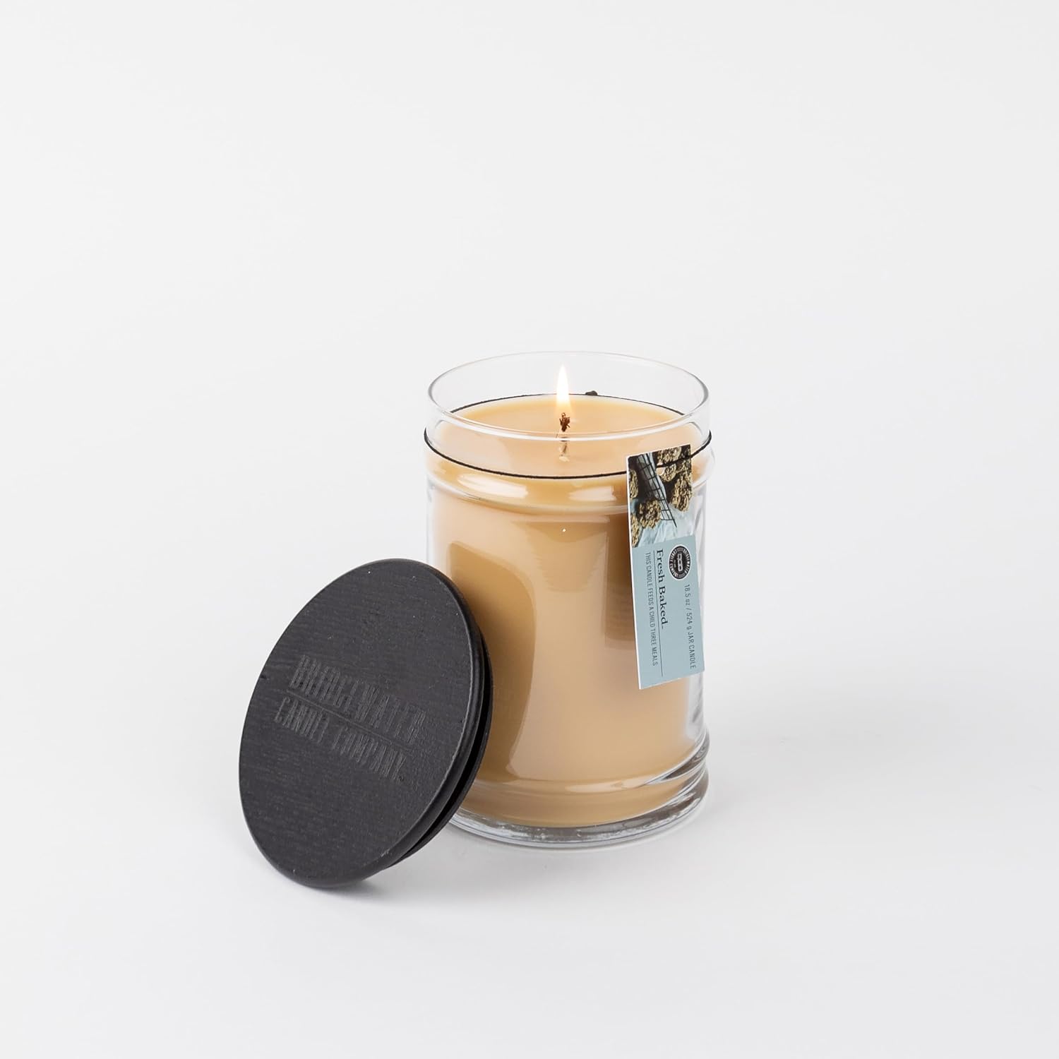 Bridgewater Candle Vela en tarro perfumado de mezcla de cera de soja grande de 18 oz – recién horneado
