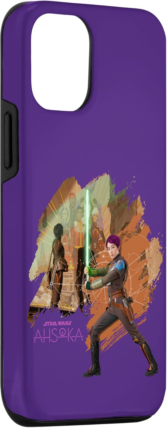 iPhone 1212 Pro Star Wars Ahsoka Part Two Sabine Wren Mural y estuche de sable de luz