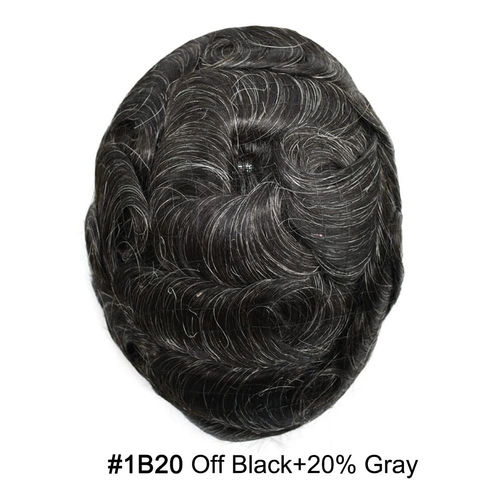 Toupee para hombres, pieza de cabello humano real, sistema de reemplazo de cabello para hombre, nudo blanqueado, línea capilar duradera, para
