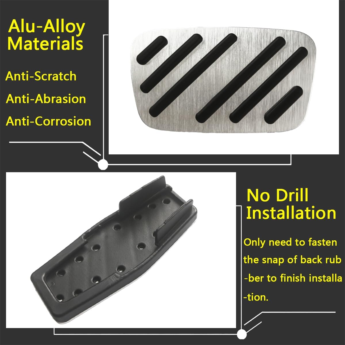Alfombrilla antideslizante para pedal de acelerador de gas de freno, compatible con Chevrolet Impala Equinox Cruze Cadillac XTS, GMC Acadia Terrain