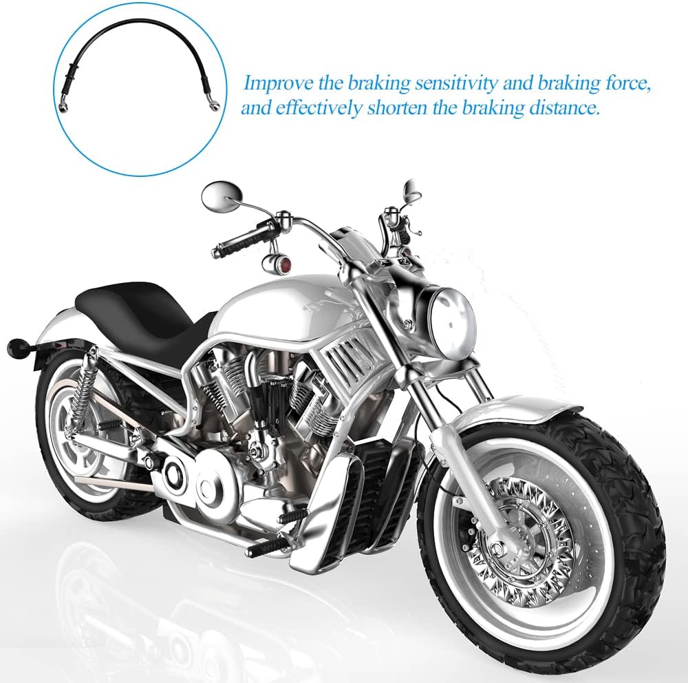 Línea de freno de motocicleta, tubo de aceite de embrague hidráulico universal de 15.75 pulgadas, accesorios trenzados de acero inoxidable para