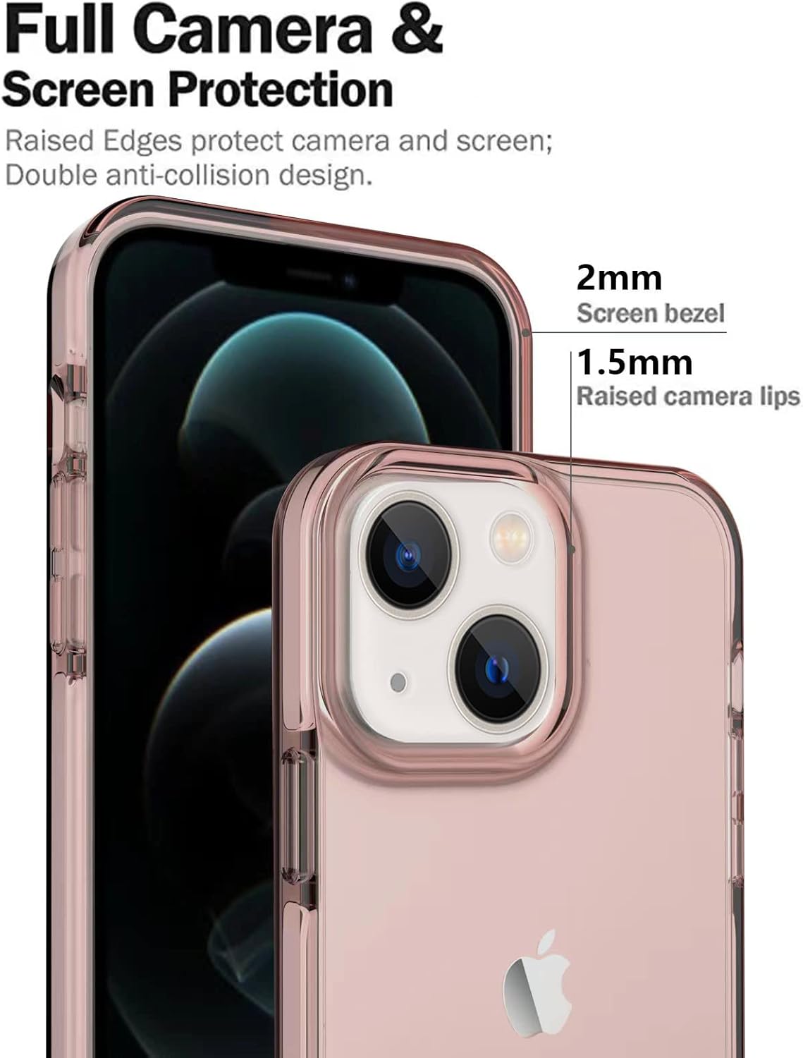 ArtsEvo Funda diseñada para iPhone 15, protección contra caídas de 6.6 pies, funda protectora de cámara de cuerpo completo, color rosa cereza