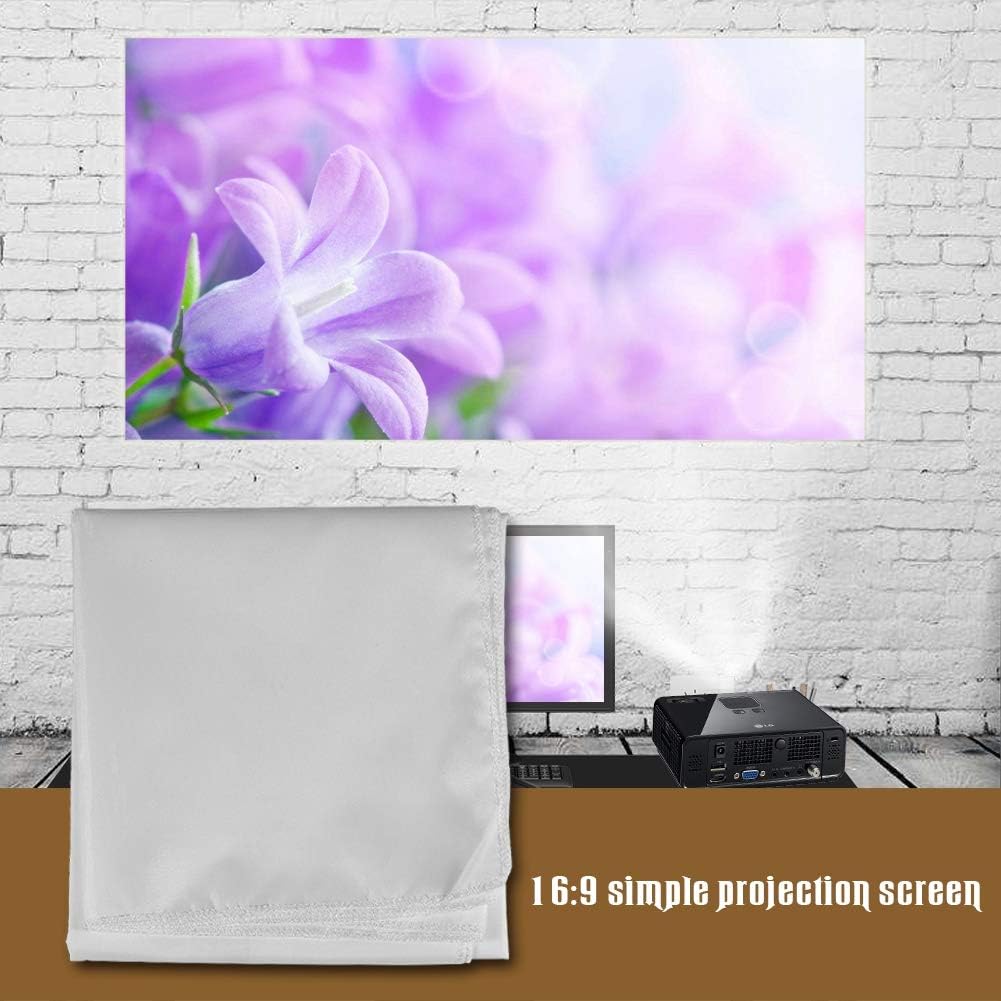 QANYEGN Pantalla de proyección blanca de 60 a 120 pulgadas, pantalla de cine plegable sin arrugas 169, pantalla de película HD portátil para cine en