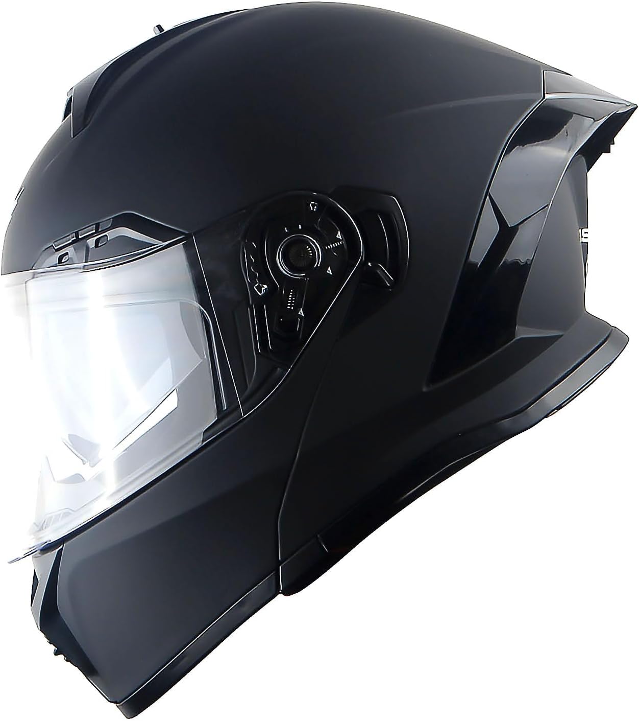 1Storm Nuevo casco modular de cara completa para motocicleta, escudo solar de doble visera con luz trasera LED recargable negro mate