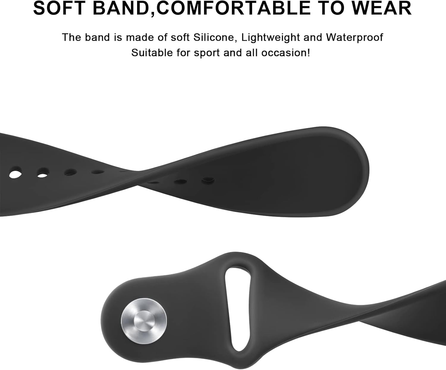 Vancle Correas de silicona compatibles con correas de reloj Fitbit Versa 2 para mujeres y hombres, correas de repuesto deportivas suaves y