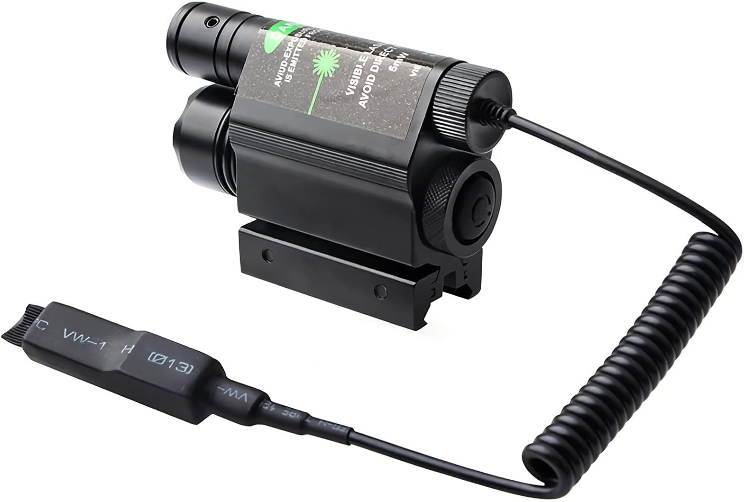 Mira láser de luz de pistola, linterna LED táctica de 500 lúmenes, combo láser verde con cargador de interruptor remoto para rifle escopeta