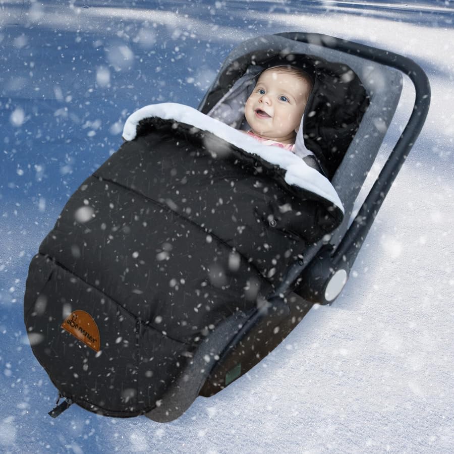 Saco de dormir universal para cochecito de invierno al aire libre, bolsa de banderines con capucha resistente al viento y al agua, funda de asiento