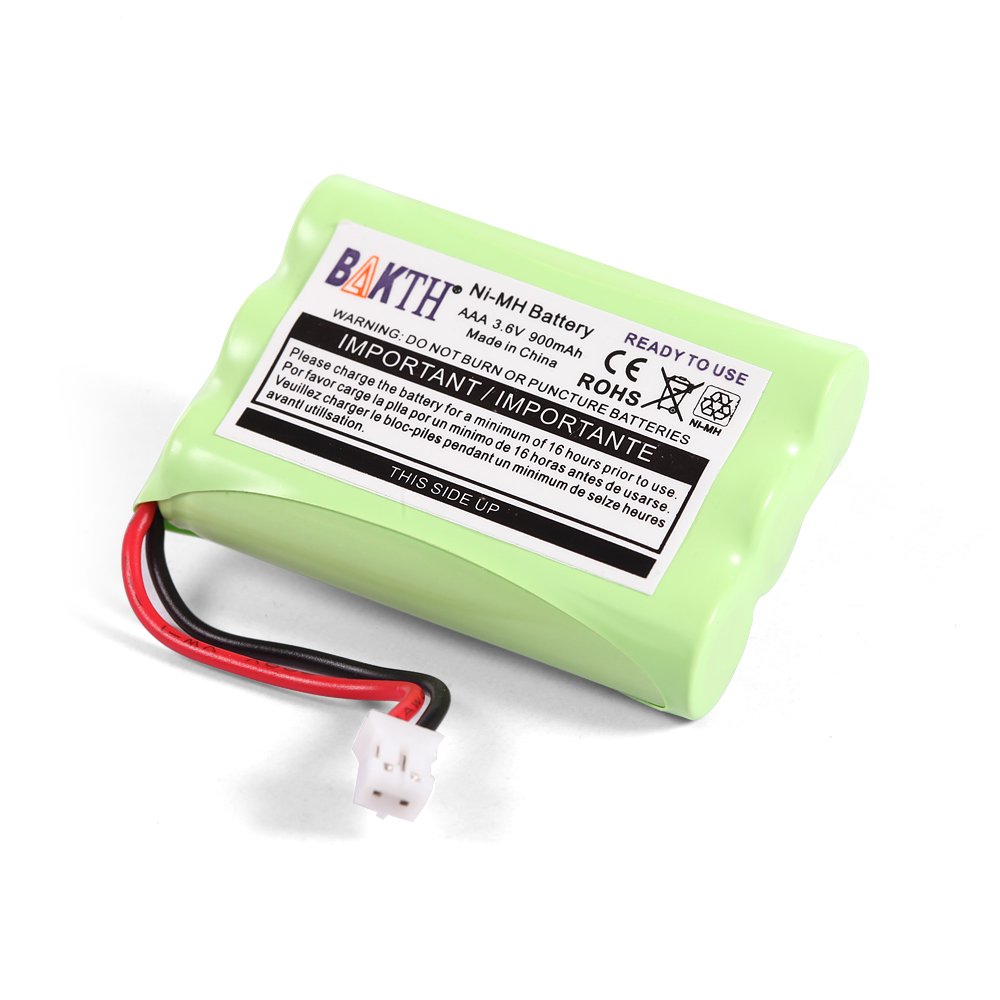 BAKTH 900mAh 3.6V Ni-MH – Batería de enchufe de orificio cuadrado para Motorola MBP33 MBP33S MBP33PU MBP35 MBP36 MBP36S MBP36PU MBP41 MBP43 Monitor