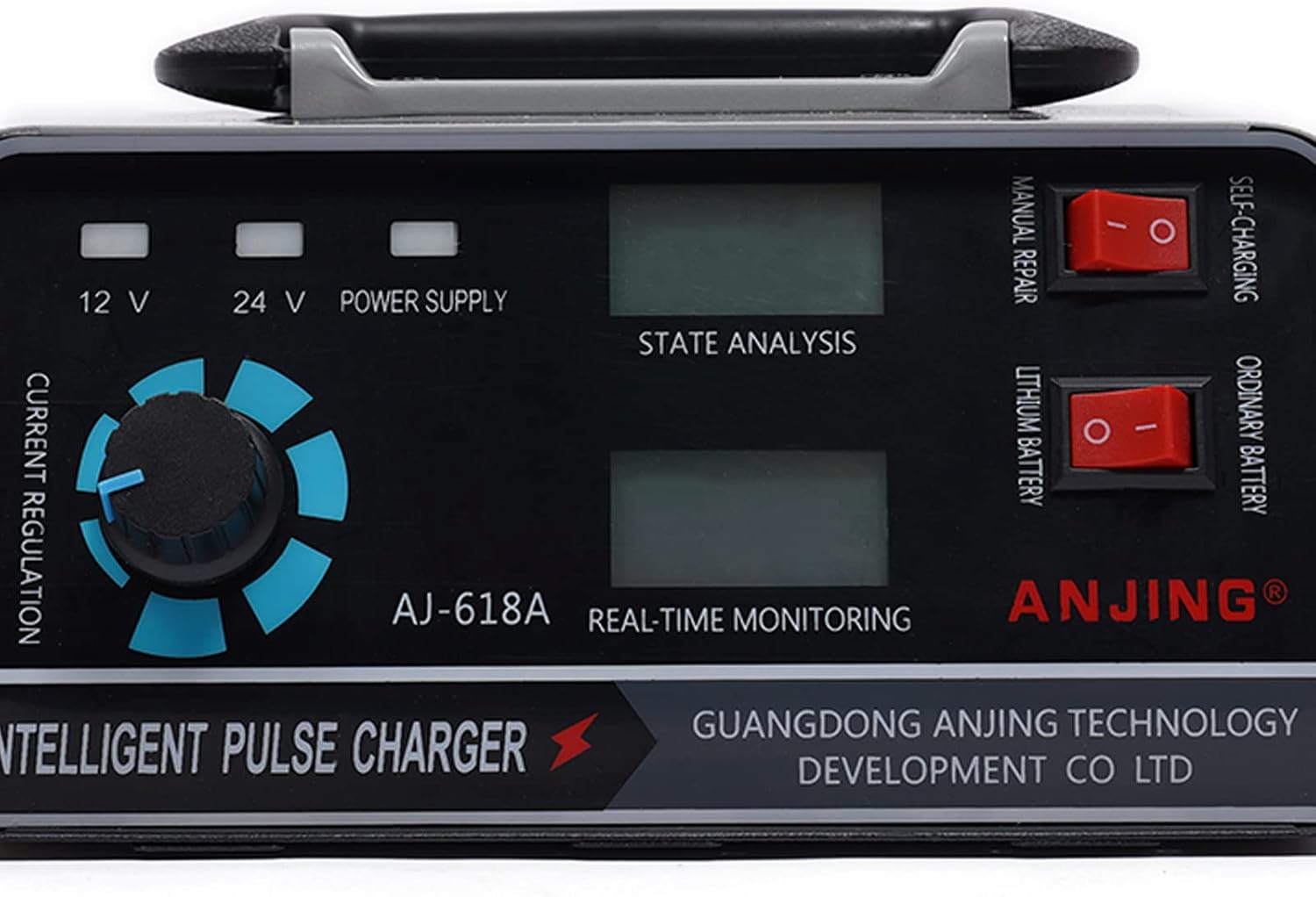 Cargador de batería de coche, cargador de batería de plomo y litio de 12 V24 V con pantalla LCD, mantenimiento de batería inteligente carga de goteo