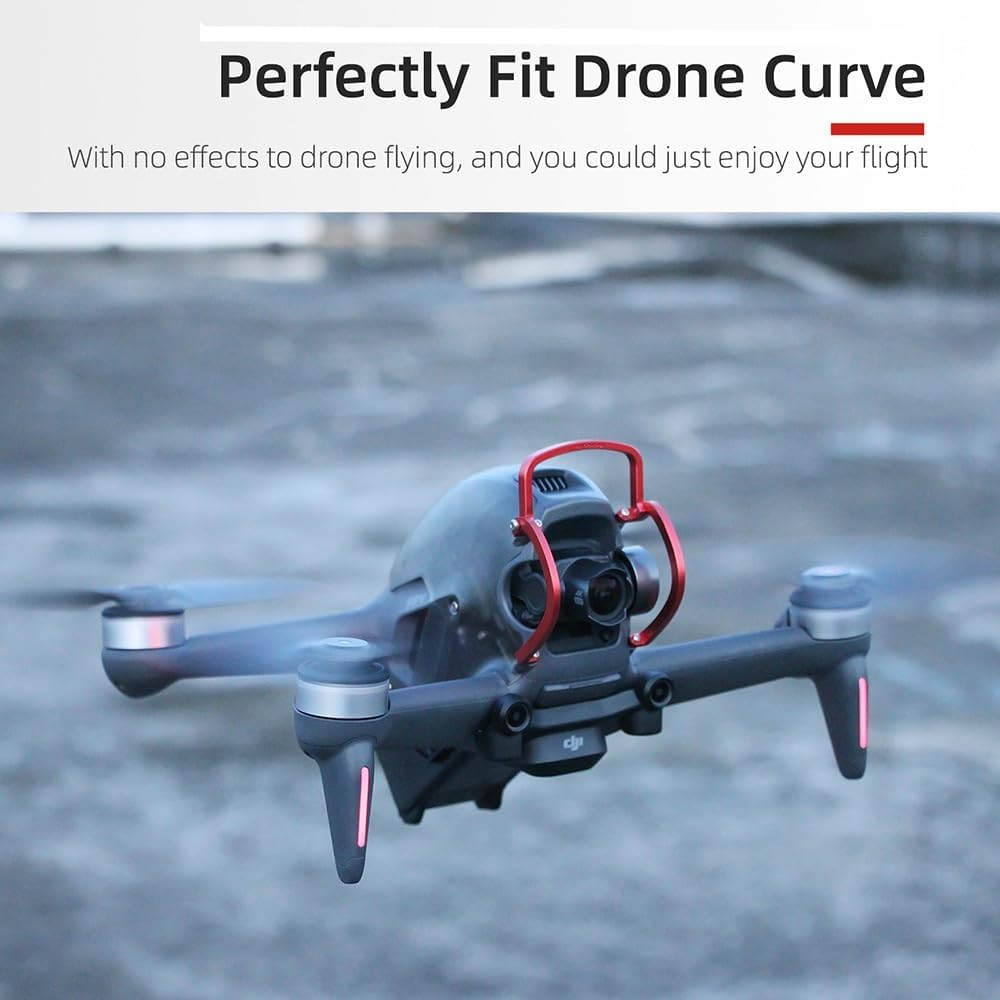 XNasu Parachoques de cardán de aleación de aluminio para DJI FPV Combo Top Camera Bars Anti-colisión Drone Accesorios (Color 5.8G Antena Gris)
