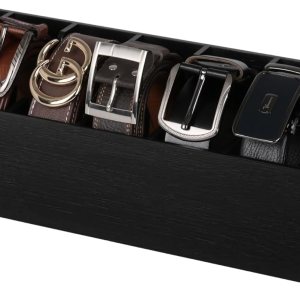 StorageWorks Organizador de cinturón de bambú, soporte para cinturón para armario y cajón, organizador de almacenamiento de cinturón de 7 StorageWorks Organizador de cinturón de bambú, soporte para cinturón para armario y cajón, organizador de almacenamiento de cinturón de 7