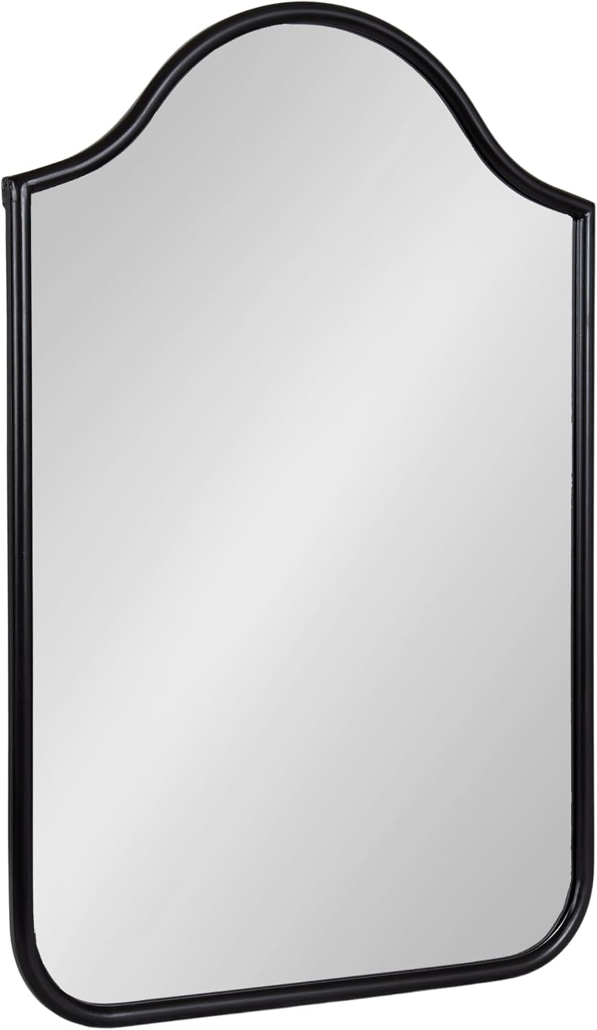Kate and Laurel Fellows – Espejo de pared con forma de arco festoneado, 24 x 36 pulgadas, color negro, espejo de arco decorativo tradicional con