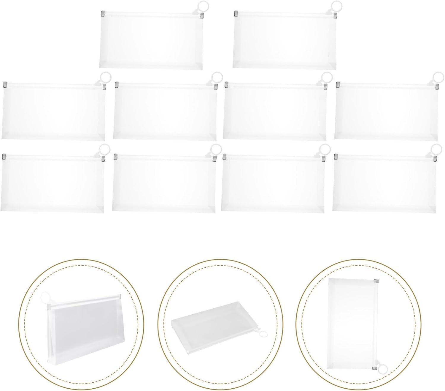 MAGICLULU 10 sobres de plástico transparente con cremallera B6, soporte para documentos, bolsa de almacenamiento de lápices, bolsa de papelería,
