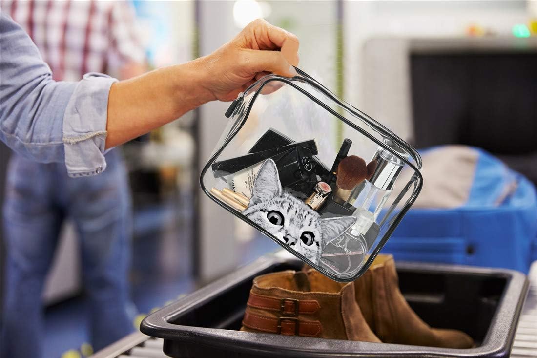 Neceseres de maquillaje, bolsas y estuches de plástico impermeable, bolsa de viaje de PVC transparente, organizador de cepillos para hombres y