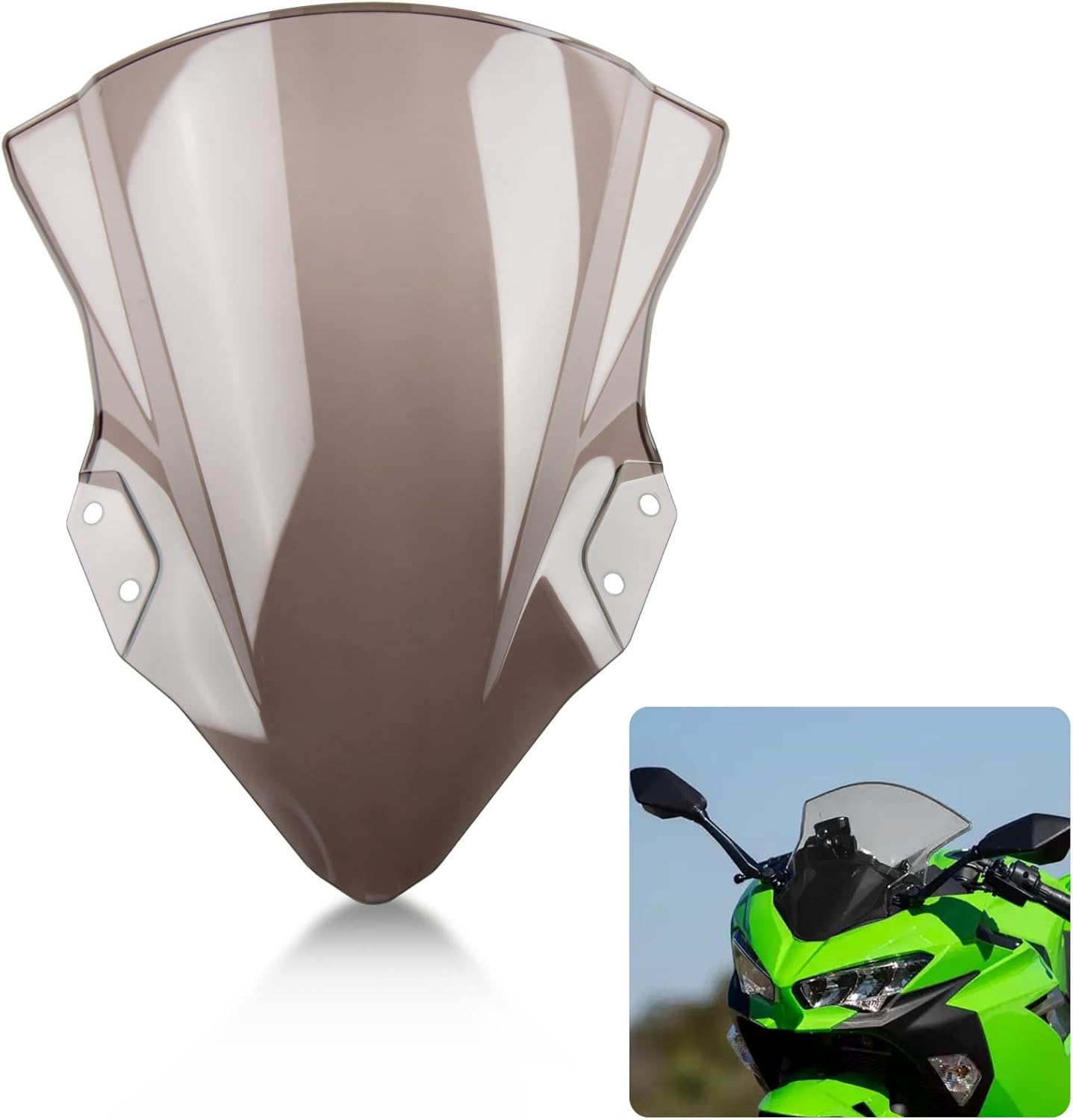 psler Parabrisas doble burbuja para Ninja 250 400 EX400 2018 2019 2020 2021 2022 2023 (humo)