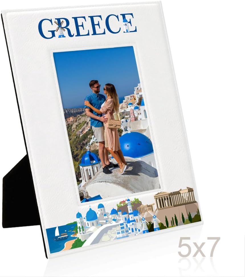 KATE POSH Marco de fotos Grecia, vacaciones familiares en Grecia, boda, compromiso, decoración de Grecia, cumpleaños, ocasión especial (5 x 7