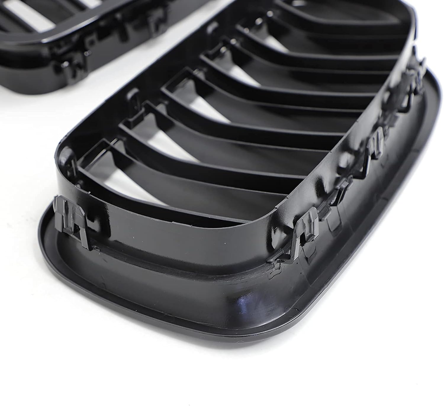 Parrilla frontal F10 F18 compatible con BMW 5 Serie F10 F11 F18 M5 2010-2017, (juego de 2 rejillas dobles negras brillantes)